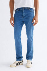 Wrangler Mens Jeans Texas Slim Stretch Ridge Wash Blue Northern