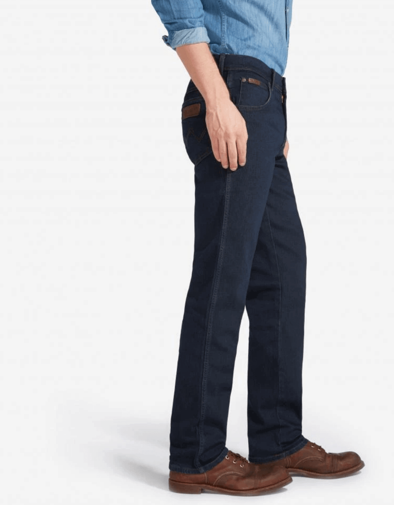 Wrangler Texas Stretch Authentic Straight Mens Jeans - Blue Black